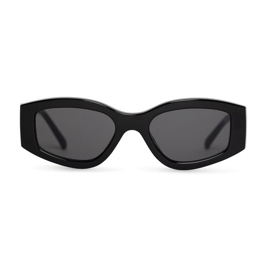 Gafas de sol minimalistas — SVMSARA Vicolo Nero bioacetato negro quiet luxury sin logos