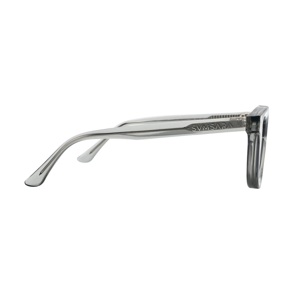 SVMSARA Argento gafas de sol redondas de bioacetato polarizadas UV400 vista lateral
