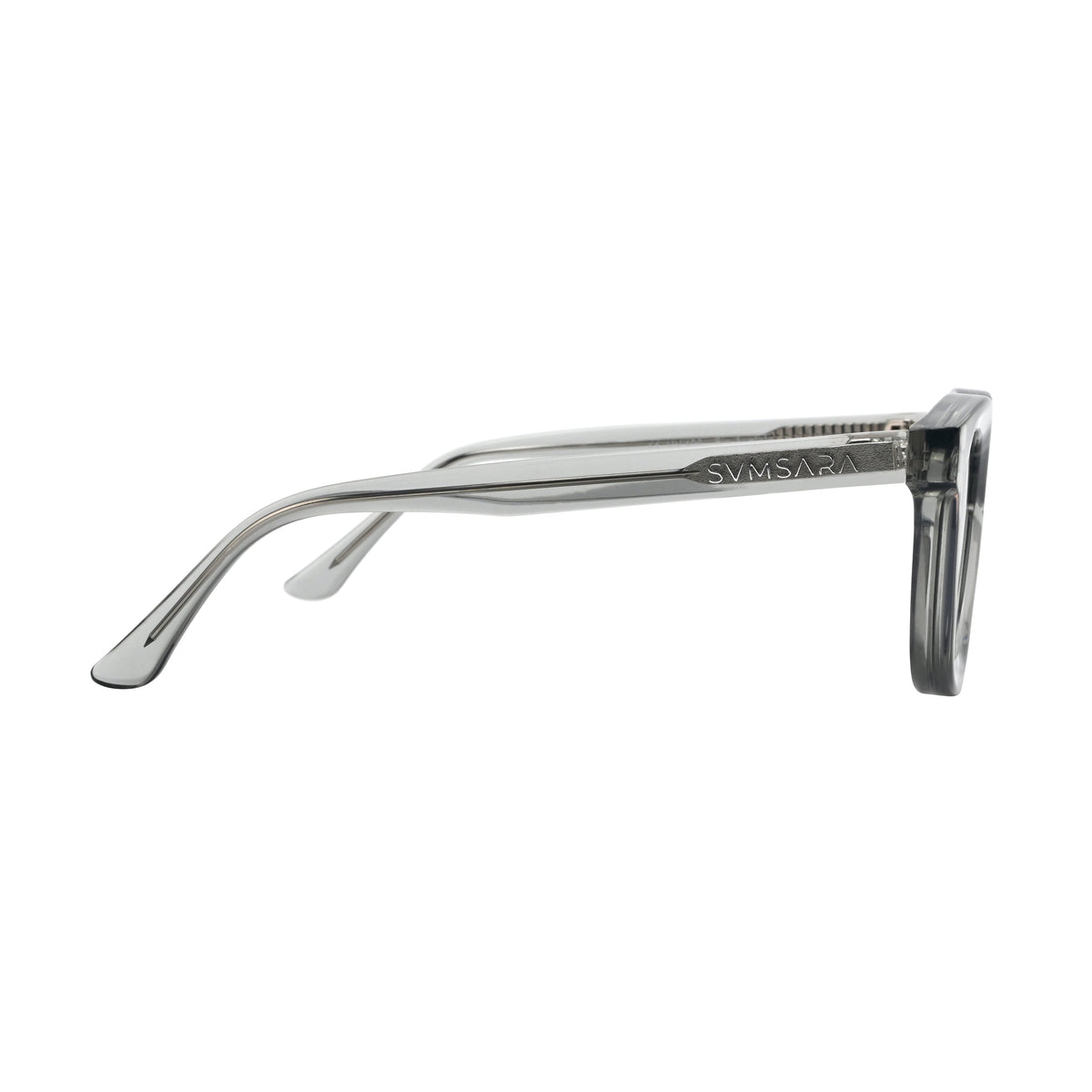 SVMSARA Argento gafas de sol redondas de bioacetato polarizadas UV400 vista lateral