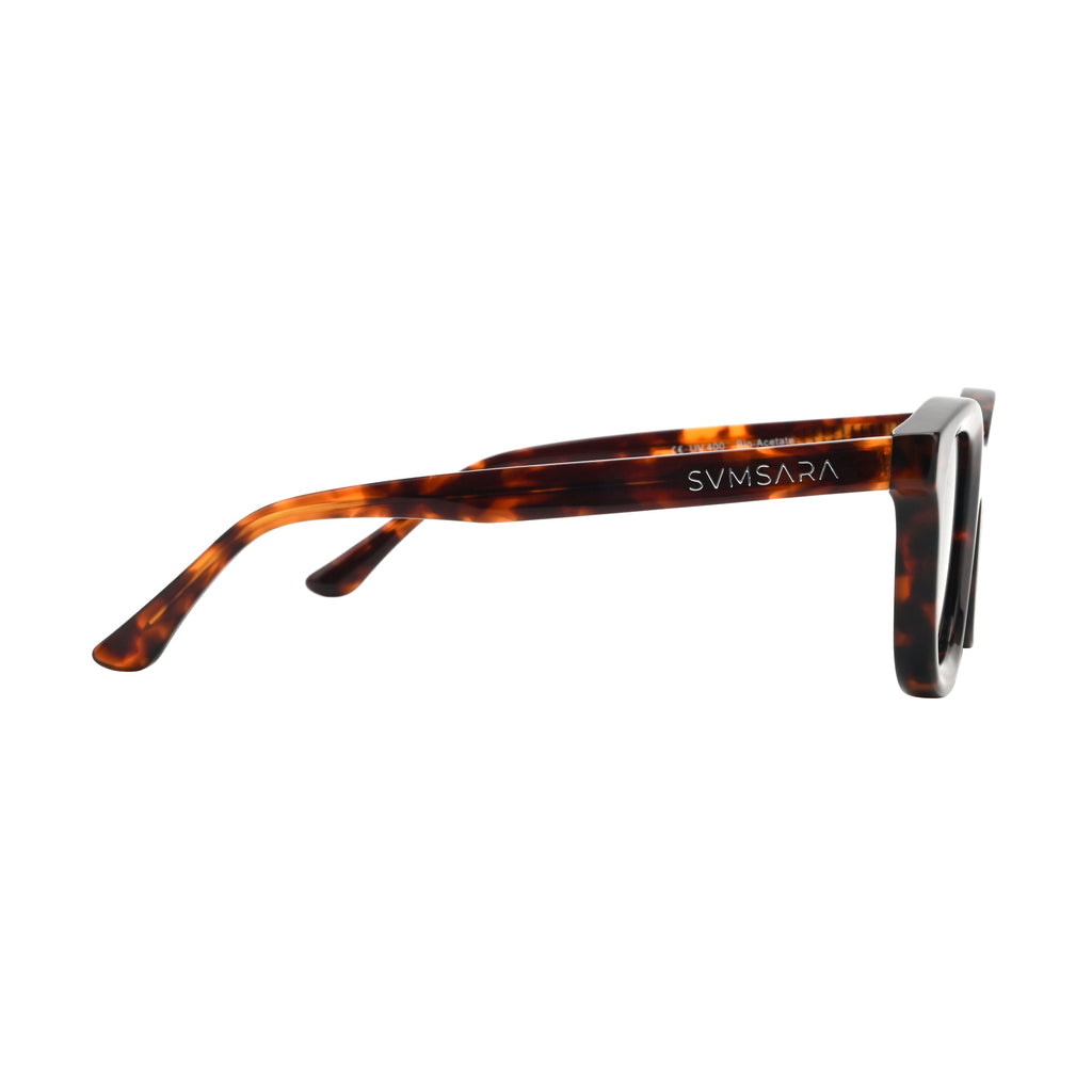 SVMSARA Argento gafas de sol redondas de bioacetato en uso