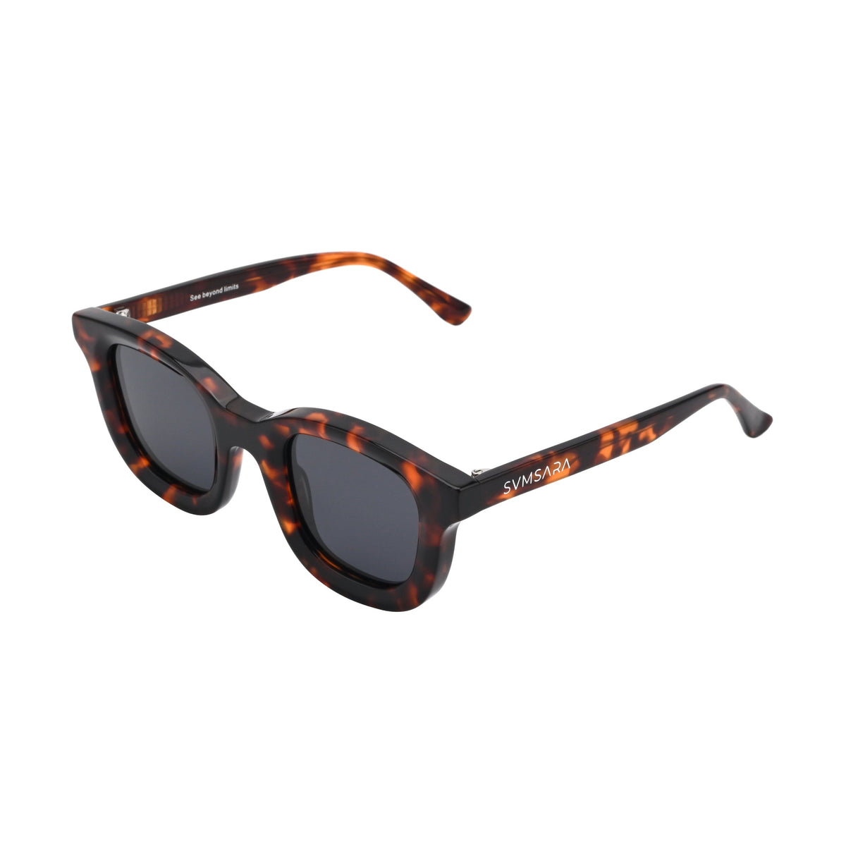 SVMSARA Argento gafas de sol redondas de bioacetato polarizadas UV400 vista frontal